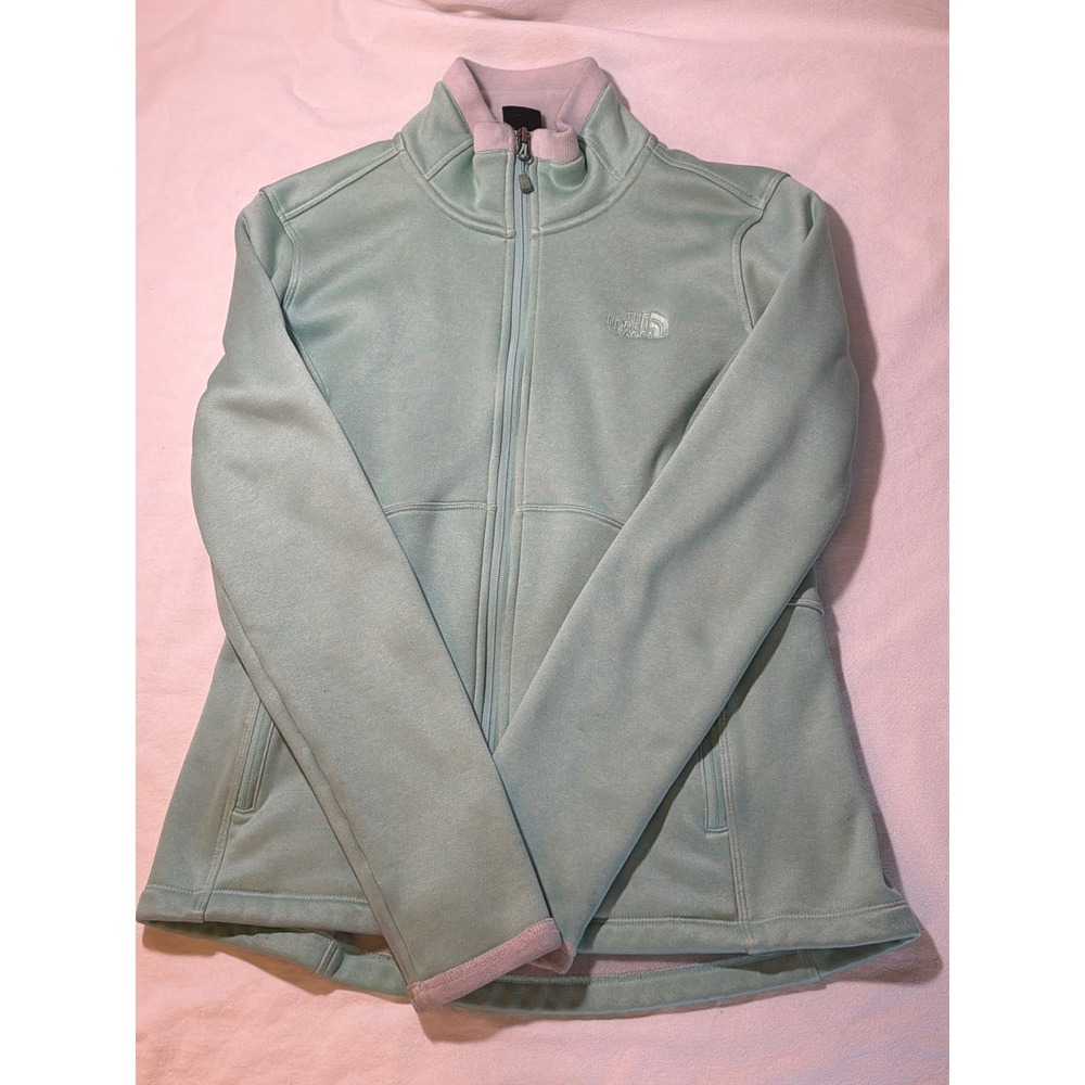 The North Face Womens Mint Green Full Zip Fleece Jacket Size M TC2D C656